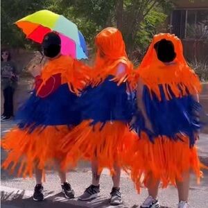 One Car Wash Costume Adult One Size Orange and Blue